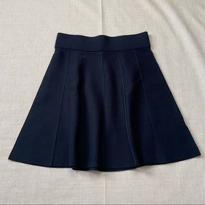 Ann Taylor Black Seam Pleated Circle Short Skirt